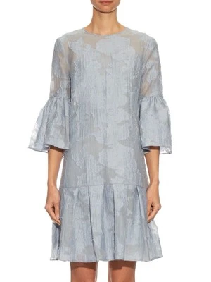Erdem blue silver fil coupe dress. UK 10. BNWT. RRP £965 - Image 1 of 4