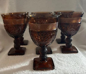 Imperial Glassware Chroma Goblets Madiera Brown Elegant  (7)  5-3/4" Tall - Picture 1 of 6