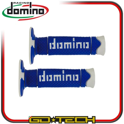 MANOPOLE DOMINO A260 MOTO CROSS ENDURO MOTARD Blu Bianco OFF ROAD RACING - Immagine 1 di 4