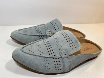 Zapatos planos Crown Vintage Katrine de cuero gamuza para mujer 7 1/2 M azul claro Foto 1 de 4