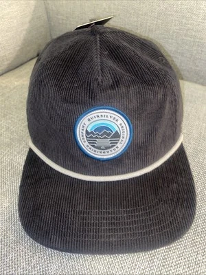 Nuevo con etiquetas Sombrero Quicksilver Negro Pana con Detalle de Cuerda SnapBack Foto 1 de 4