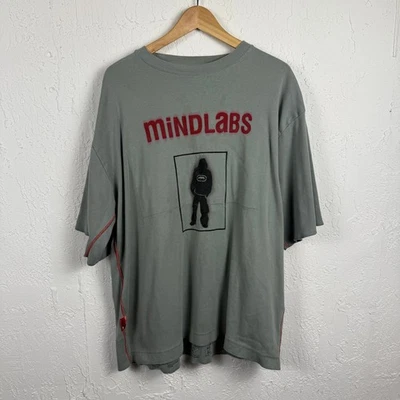 Vintage Y2K Ecko Echo Mindlabs Sage Gray Oversized Tee Shirt XL Graffiti Complex - Image 1 of 4