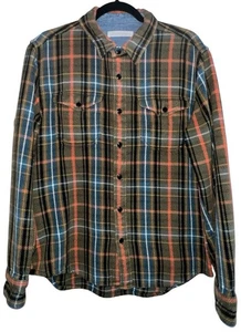 Outerknown Mens Size Large Blanket Flannel Shirt Plaid Long Sleeve Button Up - Picture 1 of 12