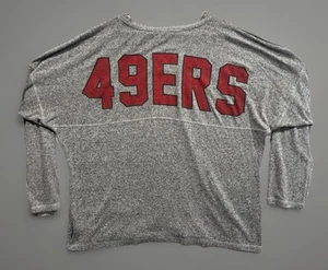 Spirit Trikot San Francisco 49ers Langarmshirt XL grau Oversized Spellout - Bild 1 von 17