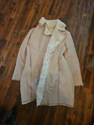 Abrigo/chaqueta boho largo de gamuza sintética y piel de oveja XXL MOSSIMO para mujer  Foto 1 de 4