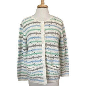Alfred Dunner Cardigan Sweater Cottagecore Grandmacore Crochet Women's L - Picture 1 of 6