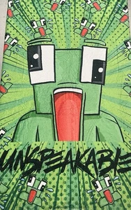 Unspeakable YouTube Blanket Plush Polyester 3’ X 4’ Green White Funny Cute - Picture 1 of 1