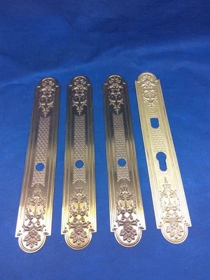 4 Plaques De Propretées Laiton Pour Porte  Ancienne - Photo 1/3