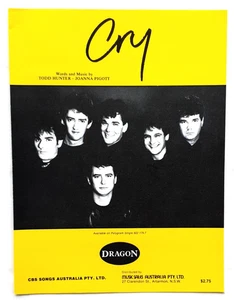 Dragon - Cry 1984 Original Australian Sheet Music - Rare! - Picture 1 of 1