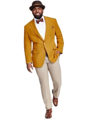 Blazer Abrigo Deportivo Tayion Para Hombre Calce Clásico 44 L Amarillo Sólido Foto 1 de 2
