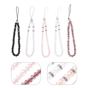 5 Pcs Handy-Ornamente Fräulein Handgefertigter Perlenriemen Telefon Pandent - Photo 1/12