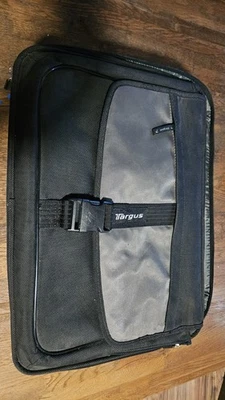 targus Padded laptop bag, Black And Gray Nylon Messenger Computer Briefcase - Image 1 of 4