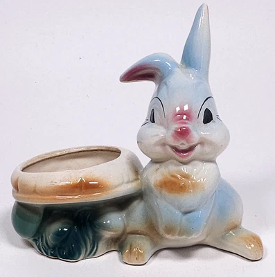 Винтажная керамическая ваза для рассады Walt Disney Thumper MCM 50-е гриб кролик кролик - Изображение 1 из 4