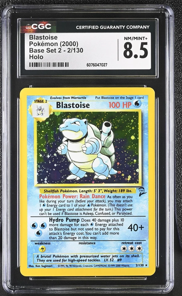 CGC 8.5 Blastoise 2000 Base Set 2 2/130 Holo Pokemon Card - Image 1 of 2
