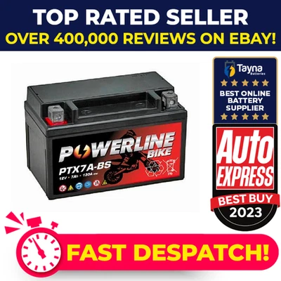 PTX7A-BS Powerline Motorcycle Battery 12V 7Ah - Image 1 of 4