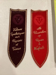 Veloutex SA Turnhout Foire Intern. Bruxelles Palais Vintage Travel Bookmark Pair - Imagen 1 de 7