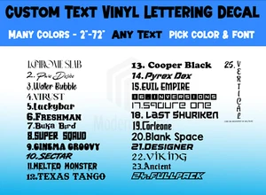 Adesivo Decalcomania Lettering Vinile Testo Personalizzato -QUALSIASI TESTO - QUALSIASI NOME - Foto 1 di 5