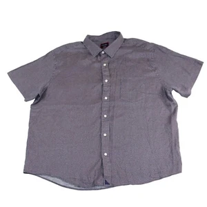 UNTUCKit 3XL Blue Geometric Dots 100% Linen Cadalso Short Sleeve Dress Shirt - Picture 1 of 9