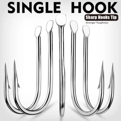 200pcs Soft Insect Hook Jig Fishing Single Hooks HIgh Carbon Steel Fishook2#-8# - Image 1 of 4