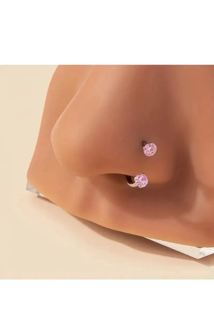 60Pcs PIERCING Pendiente Cristal De La Nariz Oreja Aguja Diamantes De  Imitación