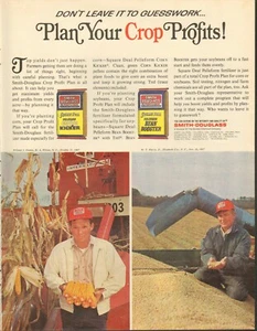 1968 LARGE Print Ad of Borden Smith Douglas Corn Kicker Fertilizer Bean Booster - Picture 1 of 2