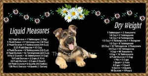 LARGE 10"x4.5" GERMAN SHEPHERD MAGNET with Handy Kitchen Conversion Chart - Picture 1 of 1