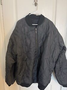 Sean John Mens Black Reversible Bomber Size XXL Long Sleeve Zip Winter Jacket