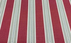 Tela Cortina Oslo de 140 cm de ancho algodón frambuesa a rayas holma Panamá - Imagen 1 de 5