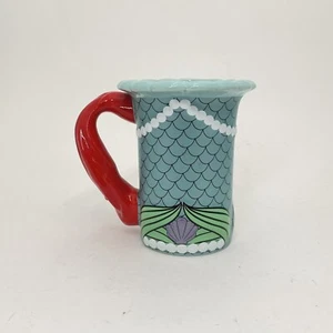 Disney Little Mermaid Ariel Green Dress Scales Pearls Large Coffee Mug w/ Figure - Imagen 1 de 10