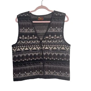Vintage ALPS Fine Women Apparel Wool Sweater Vest Grandpacore Academia Large - Picture 1 of 5