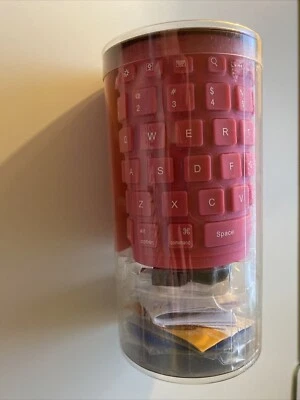 Teclado Roll-Up Brookstone Bluetooth Silicone - Rosa - Imagem 1 de 3