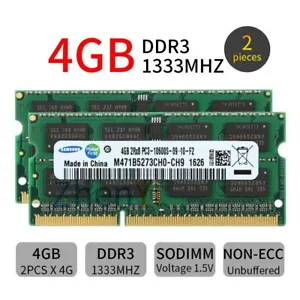8GB 2 x 4GB PC3-10600 1333 SODIMM Memory RAM for APPLE MacBook Pro iMac Mac mini - Picture 1 of 9