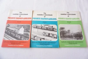 Libro de bocetos para modeladores ferroviarios vagones propietarios privados x3 A G Thomas - Imagen 1 de 10