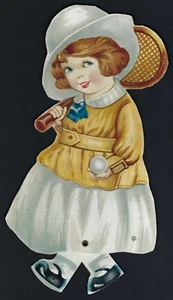 ANONYMOUS, TRADE - DIE CUT SHOWCARDS - GIRL TENNIS PLAYER - Picture 1 of 2