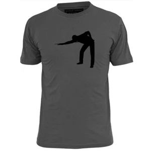 Mens Snooker Player Silhouette T Shirt Davis Hendry O' Sullivan Potting Cue 147 - Picture 1 of 2