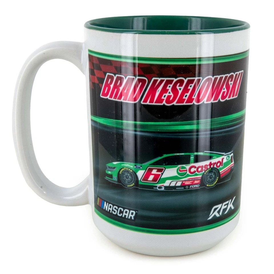 Taza de café Brad Keselowski 2025 Castrol #6 15 oz con interior de color Foto 1 de 2