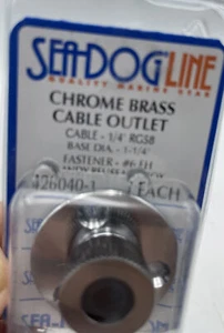 SEA DOG CORPORATION Cable Outlet Chrome Brass 1/4" RG58 426040-1 - Picture 1 of 3