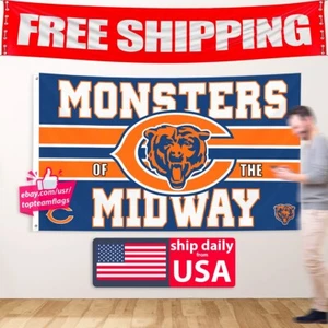 Chicago Bears Fans 3x5 ft Flag Football C Monsters of The Midway Banner - Picture 1 of 14