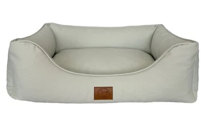 ELROPET® Hundebett orthopädisch Kunstleder XS - XL Hundekorb Schlafplatz CREMEWEIß
