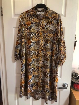 Tree Of Life Animal Print Tunic Shirt Dress - Easy Fit S M L NEW 🌻 - image 1 of 4