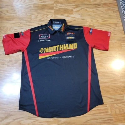 JR Motorsports Men's Large Race Used Northland Chevy Crew Shirt NASCAR Simpson  - Image 1 of 4