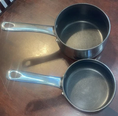 Cook’s Essentials Impactbase Nonstick 1 & 2 Qt Pots Stainless Steel PAIR - Image 1 of 4