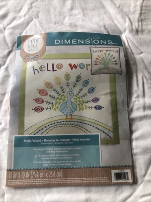 Dimensions Hello World Cross Stitch Kit, Cathy Heck Studio - NEW - Image 1 of 3