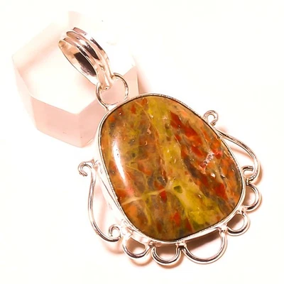 Unakite Gemstone Handmade Latest Design Unique Gift Jewelry Pendant 1.9" P769 - Image 1 of 2