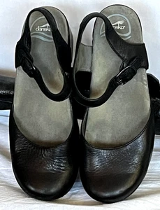 Sandali donna Dansko neri in pelle Mary Jane con zeppa taglia EU 38 / US 7,5-8 comodi - Foto 1 di 14