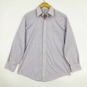 Brooks Brothers Men's Shirt Size 15.5 Blue Striped Premium Fitted - Picture 1 of 10