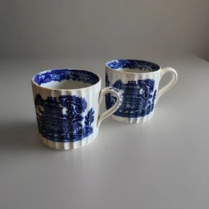 2 Lg Antique Early Spode/Masons Fluted Stone China Mugs, Temple Pattern C 1800 - Picture 1 of 13