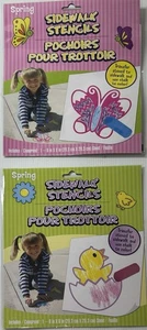 Frühling Bürgersteig Kreide Schablonen 2 Stück Küken und Schmetterling Ostern Frühling - Bild 1 von 2