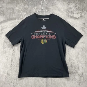Chicago Blackhawks Shirt Mens XL Black 2015 Stanley Cup Championship - Picture 1 of 13
