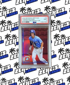 2022 Bowman Heritage Chrome Carson Williams /5 Red Refractor Rays PSA 9 - Picture 1 of 1